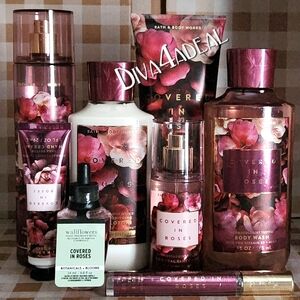 New! Bath & Body Works COVERED IN ROSES 7PC Collection Bundle